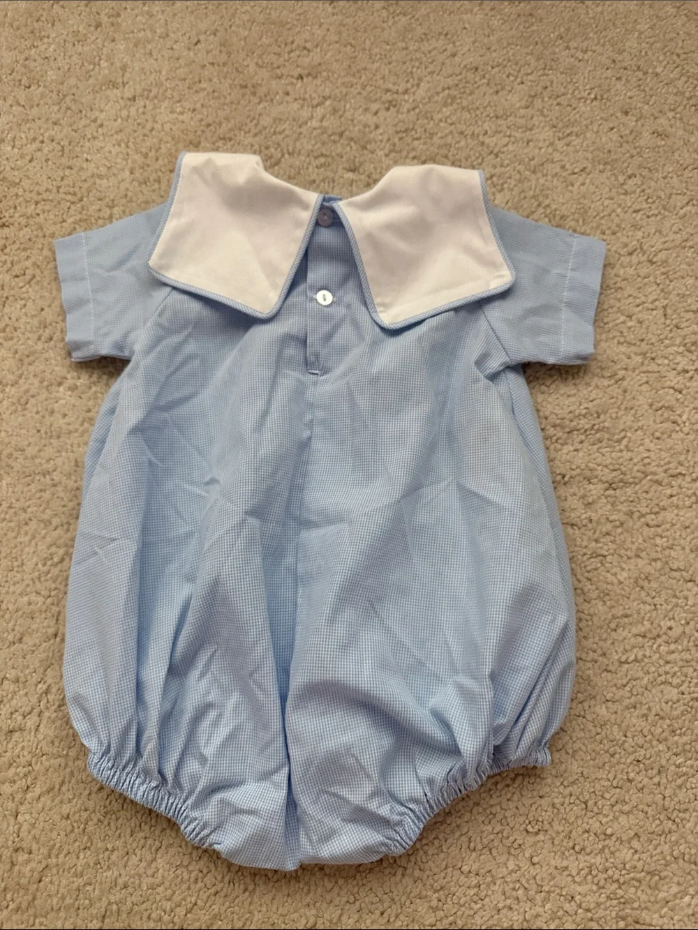 Baby Sen by Remember Nguyen Blue Train Embroidered Baby bubble